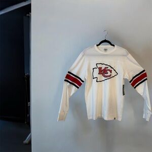 NFL 47 Brand White Shirt with Black Logo